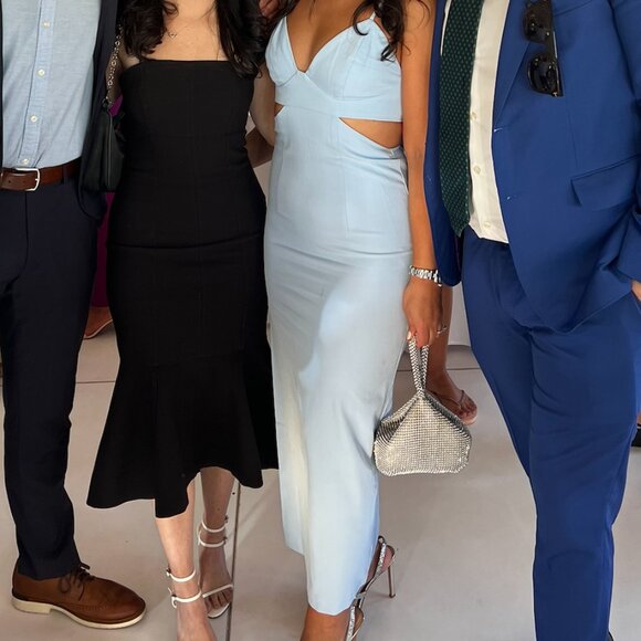 Bardot Sky Blue Cut-Out Midi Dress – Size 4 | Adjustable Straps & Fully Lined - Picture 4 of 4